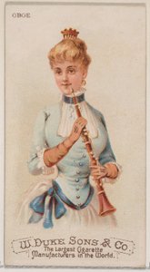 Hoboj, ze série hudebních nástrojů N82 pro cigarety značky Duke, 1888., 1888.
