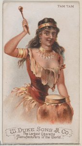 Tam Tam, ze série hudebních nástrojů N82 pro cigarety značky Duke, 1888., 1888.