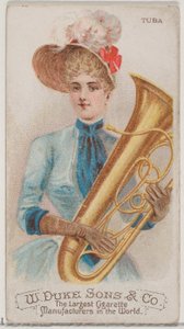 Tuba, ze série hudebních nástrojů N82 pro cigarety značky Duke, 1888., 1888.