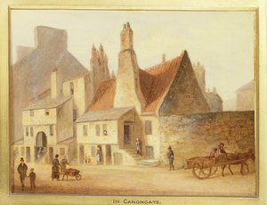 Canongate, detail z Edinburghu: Devět pohledů na staré město od Scottish School