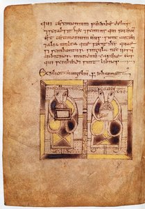 Paní 11.6.32. Dvě postavy kleriků z evangelia sv. Jana, z Knihy jelenů