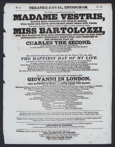 Divadelní program pro Theatre Royal, Edinburgh, 9. října 1829 (litho) od Scottish School