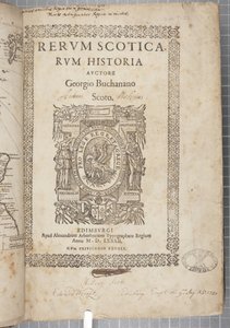 Titulní strana Historia Scoticarum od George Buchanana od Scottish School