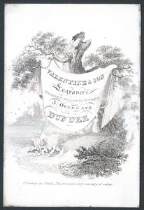 Valentine & Son, rytci a dřevěné razítka, vizitka od Scottish School