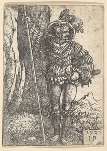Lansquenet stojící u stromu, 1520. od Sebald Beham
