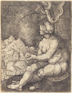 Eva sedí od Sebald Beham