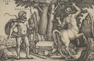 Hercules Killing Nessus, z The Labors of Hercules, 1542. od Sebald Beham