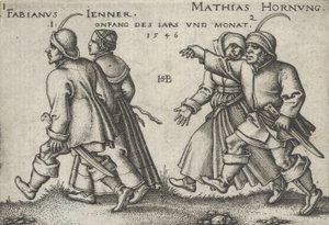 Leden a únor, od Selských hodů aneb Dvanáct měsíců, 1546. od Sebald Beham