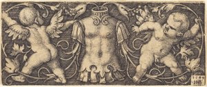 Ornament s brněním a dvěma génii od Sebald Beham