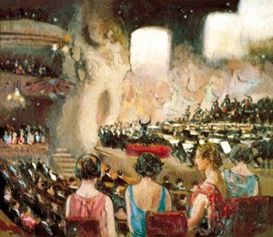 Orchestr Pau Casals v Katalánském hudebním paláci v Barceloně, 20. (olej na plátně) od Sebastian Junyent i Sans