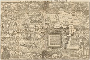 Mapa světa z roku 1537, Sebastian Munster od Sebastian Munster