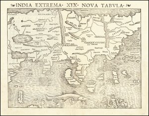Mapa Asie z roku 1542, Sebastian Münster od Sebastian Munster