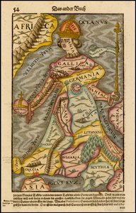 Europa regina Queen Europe Z Cosmographia, 1570