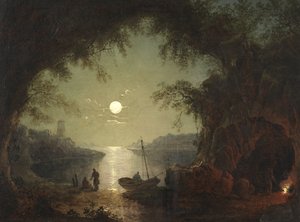 A Moonlit Cove (olej na plátně) od Sebastian Pether