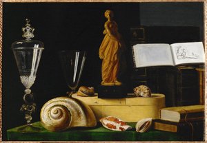 Nature morte a la statuette et aux coquillages - Zátiší se sochou a mušlemi ... od Sebastian Stoskopff
