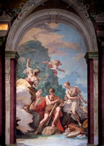 Herkules na křižovatce mezi neřestí a ctností - Freska od Sebastiano Ricci