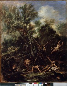 Pokušení svatého Antonína (The Temptation of Saint Anthony). Obraz Sebastiana Ricciho (1659-1734) od Sebastiano Ricci