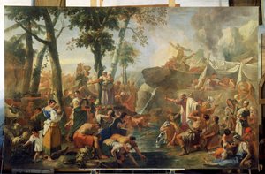 Mojžíš čerpal vodu ze skály od Sebastiano Ricci