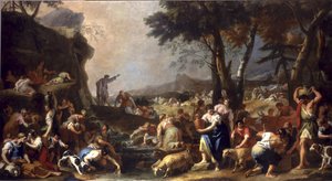 Mojžíš nechává vytékat vodu ze skály, 1725-26 od Sebastiano Ricci
