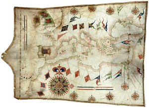 Mapa Středozemního moře a severovýchodního Atlantiku od Sebastia?o Lopes