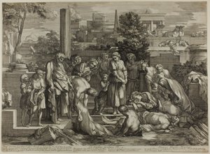 Pochovat mrtvé, z díla Milosrdenství od Sébastien Bourdon