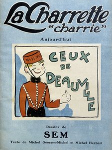 Deauville kasino dealer, ilustrace Sem na obálce měsíčníku „“La charrette charrie“““ (1922). od Sem