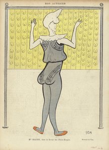 Louise Balthy, francouzská herečka, ve Folies-Bergere, ilustrace pro Le Rire