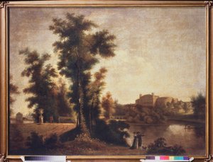 Krajina poblíž Petrohradu. Obraz Semjon Fjodorovič Ščedrin (Semion Ščedrin) (1745-1804), olej na plátně