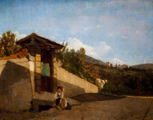 Portico of Villa Toscana, kolem roku 1861 (olej na plátně)