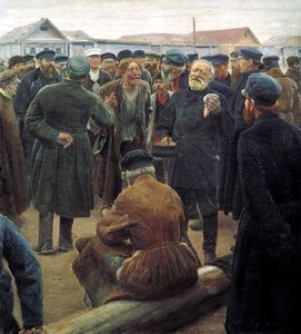 Na setkání venkovské komunity, 1893. od Sergei Alexeevich Korovin