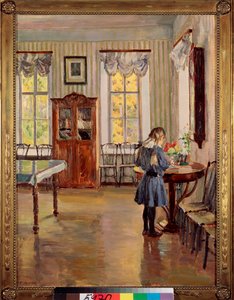 V domě - obraz Sergeje Arsenyeviče Vinogradova (1869-1938), olej na plátně