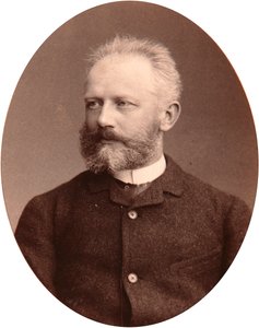 Portrét skladatele Piotra Čajkovského (Piotr Piotr Petr Ilitch Čajkovskij) (Čajkovskij, Čajkovskij) (1840-1893). Albuminová fotografie Sergeje Lvoviče Levitského (1819-1898)