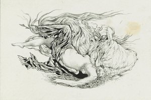 Černomor a Ludmila. Ilustrace k básni Ruslan a Ludmila od A. Puškina, 1921-1926.
