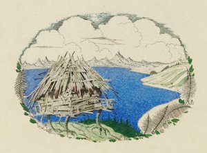 Chata na kuřecích stehýnkách. Ilustrace k básni Ruslan a Ludmila od A. Puškina, 1921-1926.