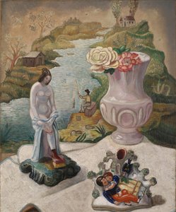 Porcelánové figurky a květiny