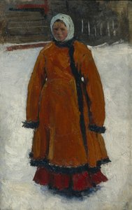Dívka v červeném kožichu, 1903-1906 od Sergej Vasilevic Ivanov