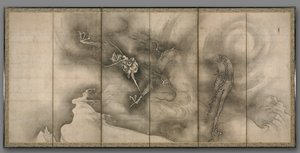 Drak a tygr, 1500s. od Sesson Shkei