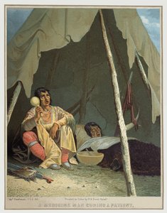 Americký indiánský šaman, cca 1850 (ilustrace)