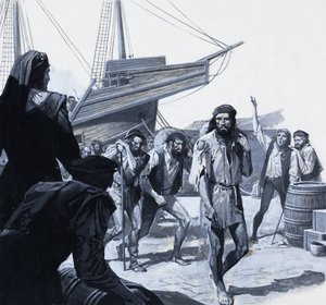 Magellanovi muži (kvaš na papíře) od Severino Baraldi