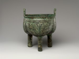 Lobed Tripod Cauldron, pozdní Anyang období od Shang Dynasty Chinese School