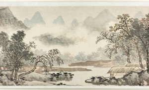 Mraky nad řekou před deštěm 溪雲欲雨圖 od Shen Zhou