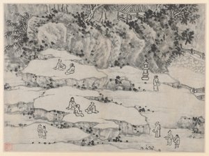 Dvanáct pohledů na Tiger Hill, Suzhou: The Nodding Stone Terrace, Tiger Hill..., po roce 1490.