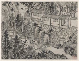 Dvanáct pohledů na Tiger Hill, Suzhou: The Pine Retreat, po roce 1490. od Shen Zhou
