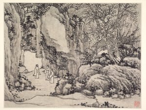 Dvanáct pohledů na Tiger Hill, Suzhou: The Sword Spring, Tiger Hill od Shen Zhou