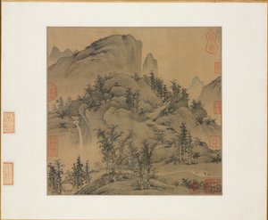 Cestovatelé v podzimních horách, 1. polovina 1300. od Sheng Mou