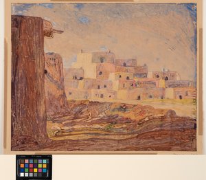 Indian Village, cca 1928 (monotyp na papíře) od Sherman Trease