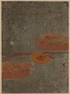 Květinové koše a farmářský klobouk, ca. 80. léta 19. století. od Shibata Zeshin