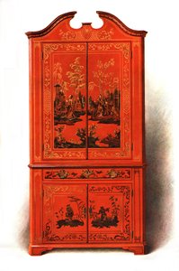 Červený lak kabinet, 1907 1908. od Shirley Charles Llewellyn Slocombe