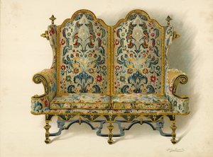 Settee, majetek vévody z Leedsu (chromolitho) od Shirley Charles Llewellyn Slocombe