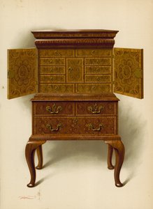Walnut Cabinet, majetek Edwarda Denta (chromolitho) od Shirley Charles Llewellyn Slocombe